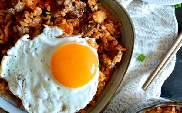 Beef and kimchi fried rice